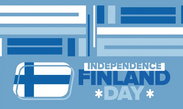 stock vector Finland Independence Day. Finnish national happy holiday, celebrated annual in December 6. Finland flag. Patriotic elements. Poster, card, banner and background. Vector illustration