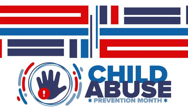 Stock vector Child Abuse Prevention Month. Celebrate annual in April in United States. Stop child violence. Children protection and safety month. Unity for children. Poster, banner, background. Vector illustration