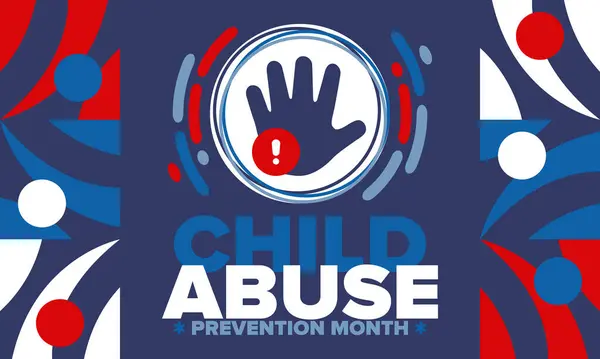 stock vector Child Abuse Prevention Month. Celebrate annual in April in United States. Stop child violence. Children protection and safety month. Unity for children. Poster, banner, background. Vector illustration