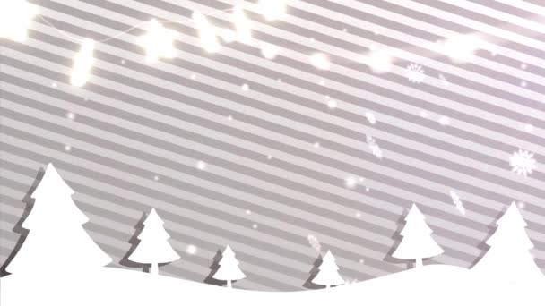 Feliz Natal Vídeo Fundo Com Neve Borrada Luz — Vídeo de Stock