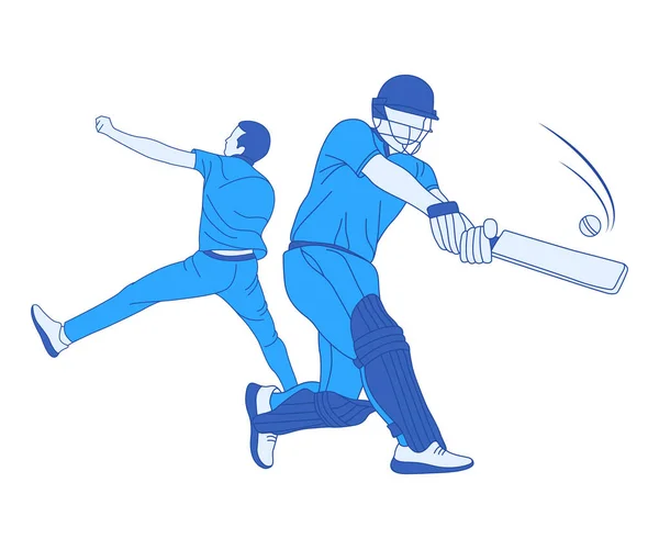 Stilisierte Vektor Sport Cricket Banner Illustration lizenzfreie Stockillustrationen