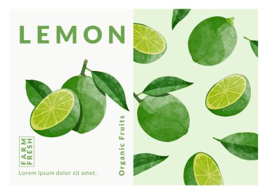 Yeşil limon paketleme şablonu