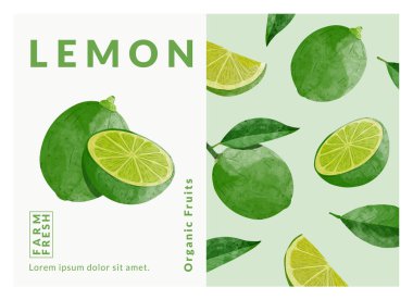 Yeşil limon paketleme şablonu