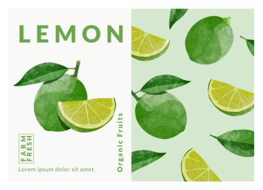 Yeşil limon paketleme şablonu