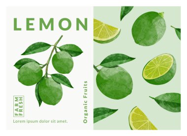 Yeşil limon paketleme şablonu