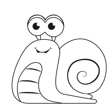 Beyaz arka planda izole edilmiş çizgi film tarzının sevimli ve gülümseyen renkli sayfa taslağı. Çocuklar için boyama sayfası. Vektör illüstrasyonu