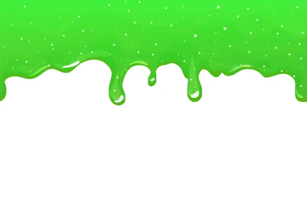 Sliz Zelená Třpytkami Želé Glazura Kapkami Kresleném Stylu Bezešvé Izolované — Stockový vektor