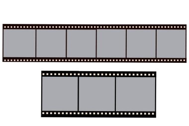 Film strip, empty tape border frame isolated on white background. Vector illustration