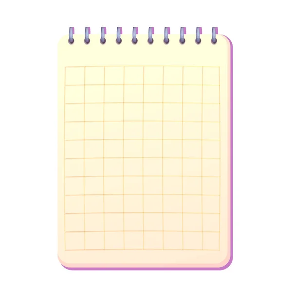 Notebook Empty Paper Notes Journal Spiral Top View Cartoon Style — Διανυσματικό Αρχείο
