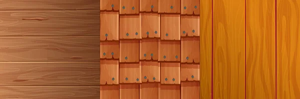 Set Wooden Material Textured Surface Wood Comic Background Cartoon Style — Stockvektor
