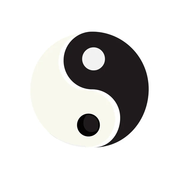 Yin Yang Shadow Kruhu Japonsko Taoismus Symbol Energetické Znamení Kresleném — Stockový vektor