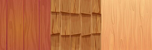 Set Wooden Material Textured Surface Wood Comic Background Cartoon Style - Stok Vektor