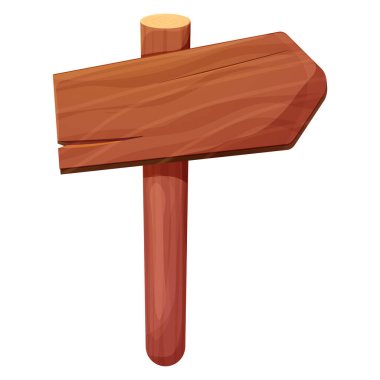 Ahşap tabela, tahta, çerçeve beyaz arka planda izole çizgi film tarzında. Oyun varlığı, düğme ya da ui menüsü. Vektör illüstrasyonu