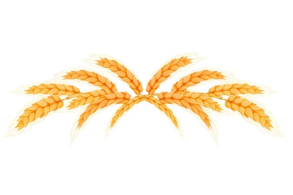 Ohraničení Věnec Hřeby Zlatá Barva Pšenice Horizontální Rám Kresleném Stylu — Stockový vektor