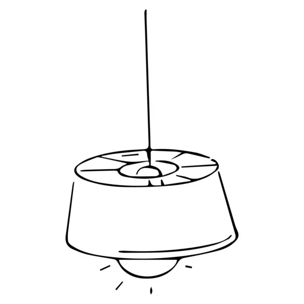 Gloeilamp Doodle Cartoon Komische Elektriciteit Geïsoleerd Witte Achtergrond Schets Icoon — Stockvector