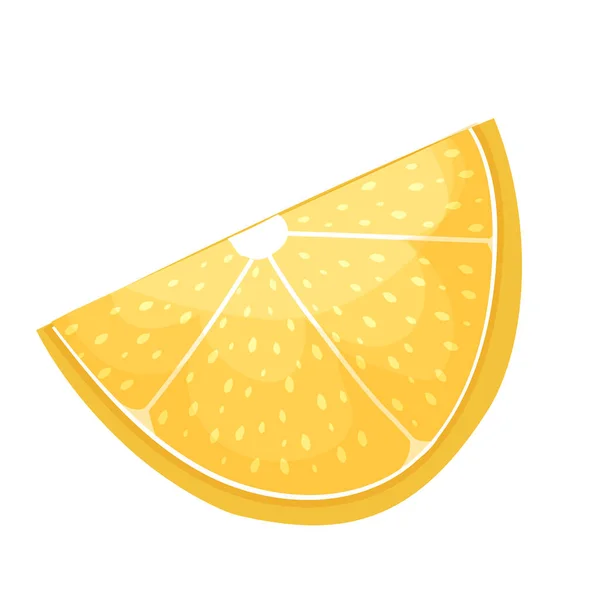 Färsk Citroncitrusfrukt Serietecknad Stil Isolerad Vit Bakgrund Vektorillustration — Stock vektor