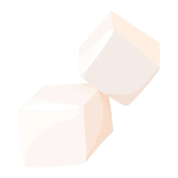 Zucchero Raffinato Cubetti Forma Quadrata Dolce Formazione Glucosio Stile Cartone — Vettoriale Stock