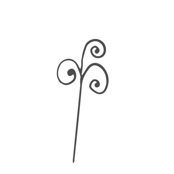 Лапша Листья Листья Симпатичное Элегантное Эстетическое Растение Изолированное Белом Фоне — стоковый вектор