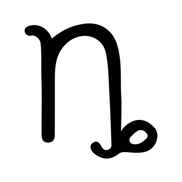 Зодіакальний Знак Каприкорна Ізольований Білому Тлі Приклад Вектора — стоковий вектор