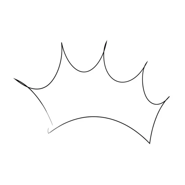 Königskrone Königin Oder Prinzessin Diaden Tiara Kopf König Doodle Stil — Stockvektor