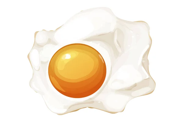 Huevo Fritos Desayuno Comida Estilo Dibujos Animados Aislados Sobre Fondo — Archivo Imágenes Vectoriales