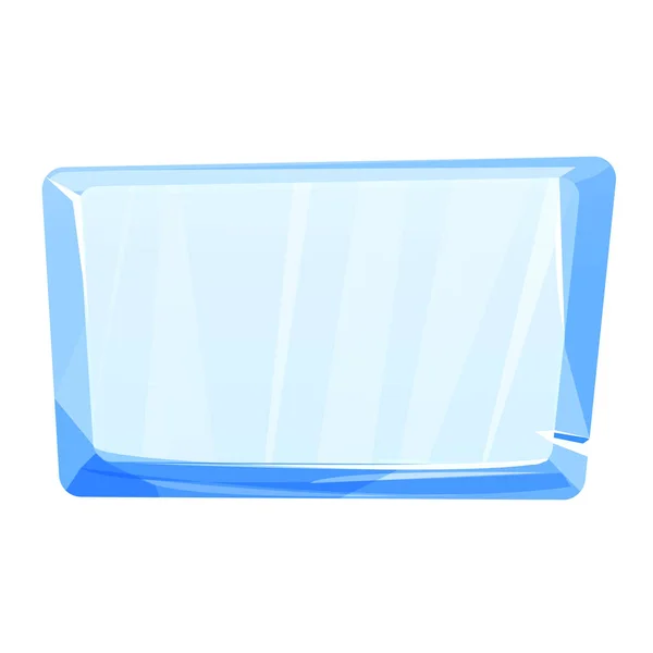 冰按钮 冻结的框架 水平菜单卡通风格孤立的白色背景 玻璃光泽面板 游戏界面元素 是的矢量说明 — 图库矢量图片