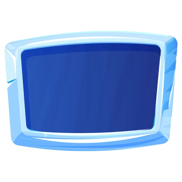 氷のボタン 冷凍フレーム 白の背景に隔離された漫画スタイルのレベルメニュー ガラス光沢のあるパネル ゲームUi要素 そうだ ベクターイラスト — ストックベクタ
