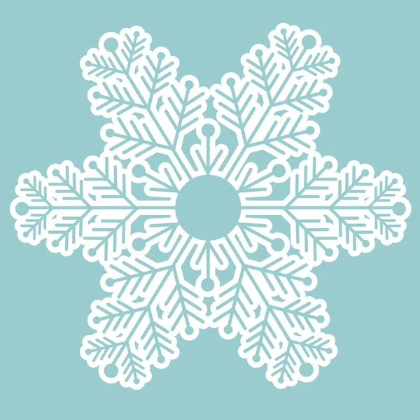 Snöflinga Kristall Elegant Linje Jul Dekoration Isolerad Bakgrund Vinter Prydnad — Stock vektor
