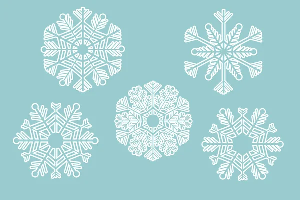 Snowflake Crystal Elegant Line Christmas Decoration Dark Background Winter Ornament — Stock Vector