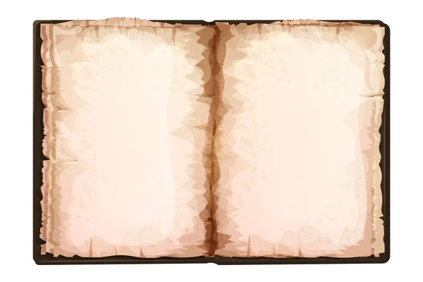 Vecchio Libro Epoca Pergamena Carta Antica Isolata Sfondo Bianco Lenzuola — Vettoriale Stock