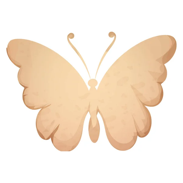Kelebek Silueti Kağıt Kesiği Beyaz Arkaplanda Izole Edilmiş Parşömen Süsleme — Stok Vektör