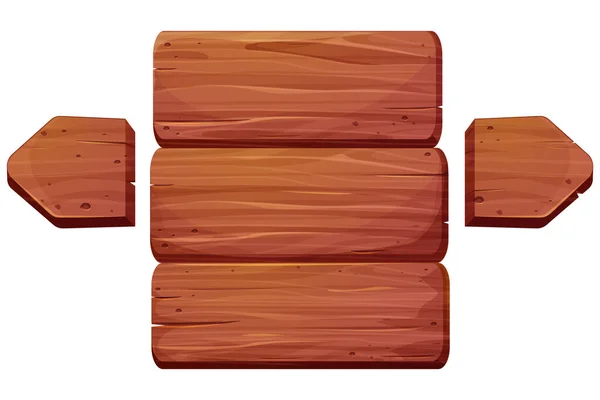 Holzplanke Rahmen Spiel Asset Strukturierten Stück Brett Taste Cartoon Stil — Stockvektor