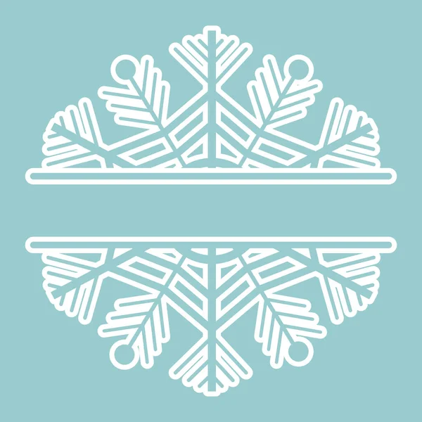 Dekoration Schneeflockenrahmen Monogramm Für Text Ausschnitt Linie Isoliert Auf Dem — Stockvektor