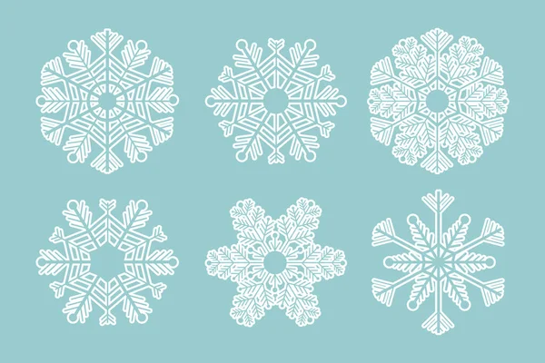 Snöflinga Kristall Elegant Linje Jul Dekoration Mörk Bakgrund Vinter Prydnad — Stock vektor