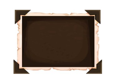 Beyaz arkaplanda izole edilmiş eski model fotoğraf albümü, çerçeve kenarındaki boş grunge kağıdı. - Evet. Vektör illüstrasyonu