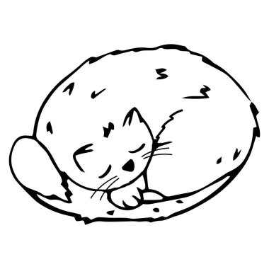 Sevimli kedi, kuyruktaki kedi yavrusu beyaz arka planda izole edilmiş duygusal karakter. Comic Pet çizimi. Vektör illüstrasyonu