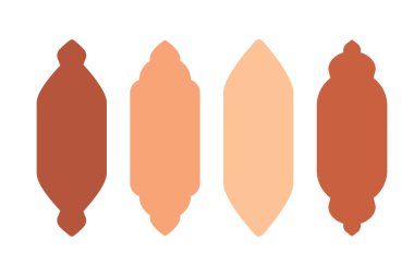 İslami kemer çerçevelerini ayarlayın, boho kenarları, pencereler, beyaz arka planda izole edilmiş Araplar. İslami bayram mübareği, Fas camisi. Vektör illüstrasyonu