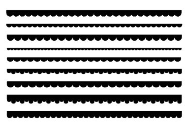 Kabarık kenarlı basit ayırıcı süsleme kenar kesme dekorasyonu beyaz arkaplanda izole edildi. - Evet. Vektör illüstrasyonu