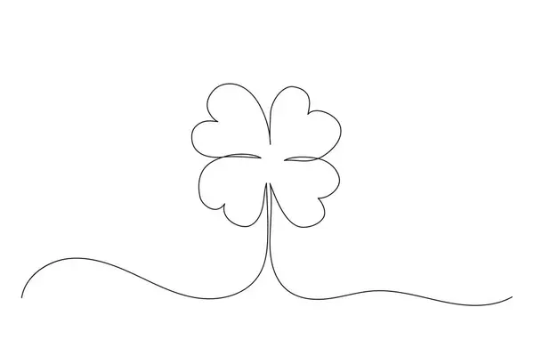 Clover Celtic Chanceux Symbole Ligne Continue Art Feuille Décorative Traditionnelle Graphismes Vectoriels