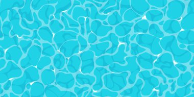 Water ripple surface with sunlight reflections in cartoon style, game texture top view. Beach, ocean clean and deep water. Vector illustration clipart