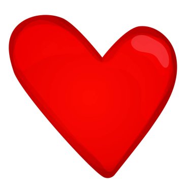 Kızıl Kalp romantik aşk sembolü sevgililer günü kutlaması beyaz arka planda izole edilmiş. Vektör illüstrasyonu