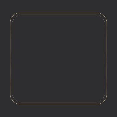 Koyu arkaplanda altın gibi ince bir çerçeve var. Manşet, metin dekoru ve satış afişi için mükemmel bir sınır tasarımı. Vektör. Vektör illüstrasyonu