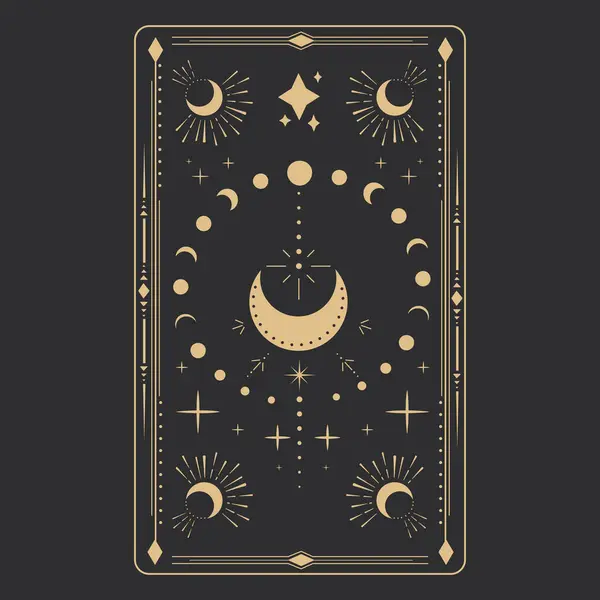 Modèles Magiques Mystiques Ésotériques Alchimiques Pour Cartes Tarot Bordure Cadre Graphismes Vectoriels