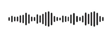Ses dalgası desibel ses kaydı, beyaz arkaplanda izole edilmiş basit bir sesli mesaj simgesi. Podcast oynatıcı, müzik parçası. Vektör illüstrasyonu