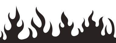 Flame neo kabile dövmesi y2k sıcak baskı hattı ve siluet retro süsleme deseni. Ateş dizayn elementleri beyaza izole edildi. Vektör illüstrasyonu