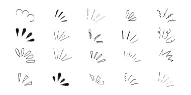 Pop line çerçeve çizgi çizgi çizgi animasyon, sağlık işareti, beyaz arka planda izole edilmiş sürpriz karalama duyguları. Dikkat işareti, uyarı ya da parıltı. Vektör illüstrasyonu