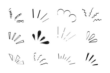 Pop line çerçeve çizgi çizgi çizgi animasyon, sağlık işareti, beyaz arka planda izole edilmiş sürpriz karalama duyguları. Dikkat işareti, uyarı ya da parıltı. Vektör illüstrasyonu