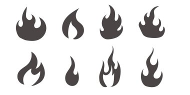 Alev ikonu neo kabile dövmesi y2k sıcak baskı hattı ve siluet retro süsleme deseni. Ateş dizayn elementleri beyaza izole edildi. - Evet. Vektör illüstrasyonu