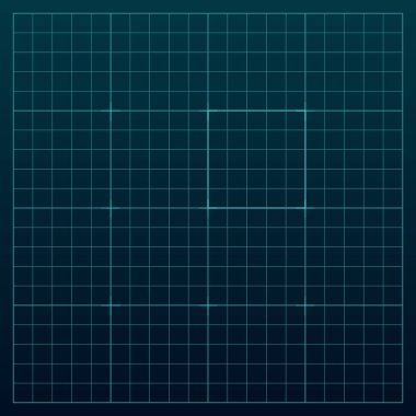 Hud ızgara oyun paneli. Noktalı grafikler, çizgiler. Dijital ekran arayüzü görüntüsü, gelecekçi kullanıcı sistemi için elektronik ızgara. GUI dijital hi teknolojisi arka plan şablonu. Vektör illüstrasyonu