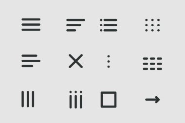 Hamburger arayüzü menüsü basit çizgi, minimal ui açılır burger. Şablon navigasyonu. Simge, bırakma düğmesi web sembolü. Arayüz Tasarım Ögesi. Vektör illüstrasyonu